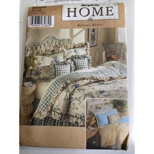 UNCUT NEW - SIMPLICITY COMFORTER DUST RUFFLE PILLOW SHAM CRAFT PATTERN 8898